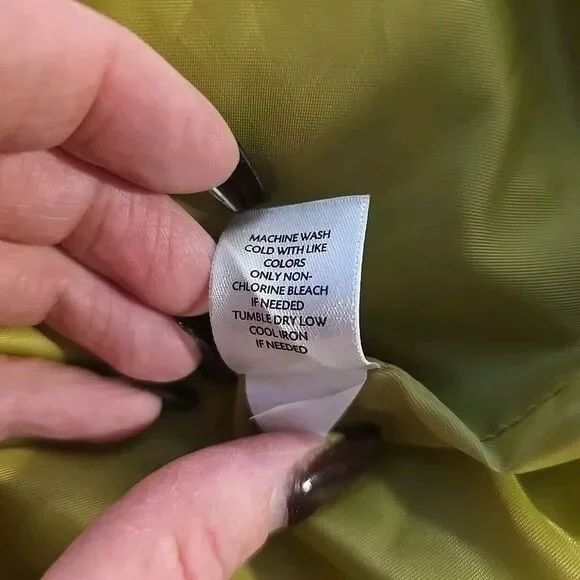 Women's J. JILL Green Button Corduroy Coat Size‎ XS Belted - Picture 5 of 7